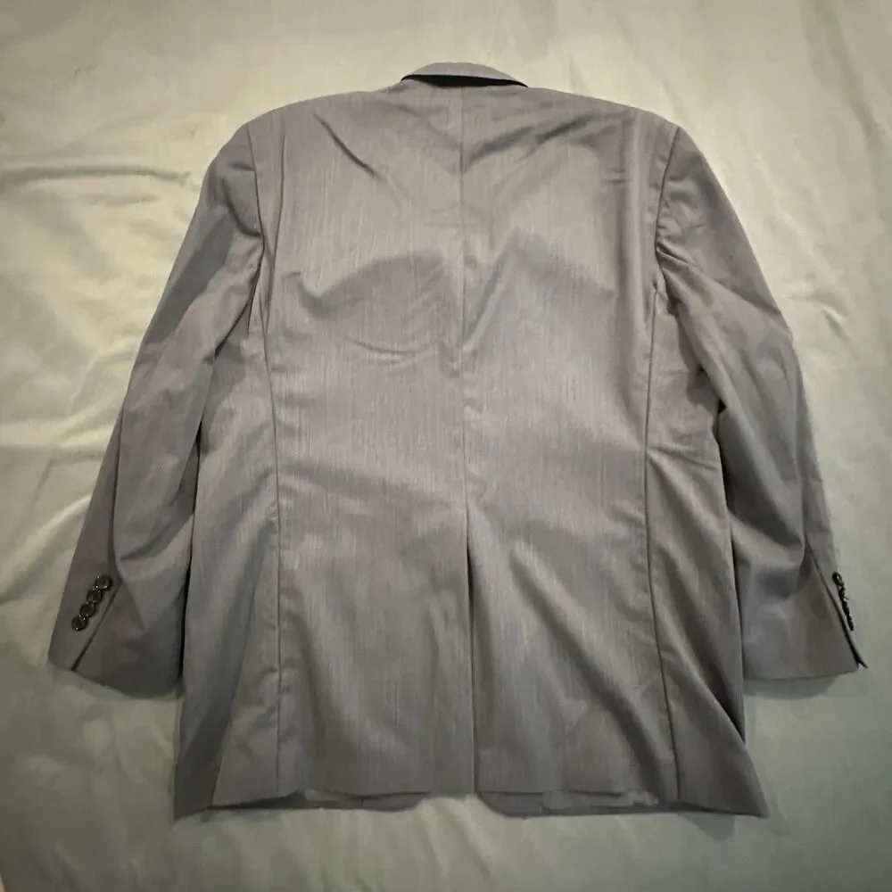 Ralph Lauren Suit Jacket Men's 48L 100% Wool 2 Piece Pleated Pants 37x30.5 Gray